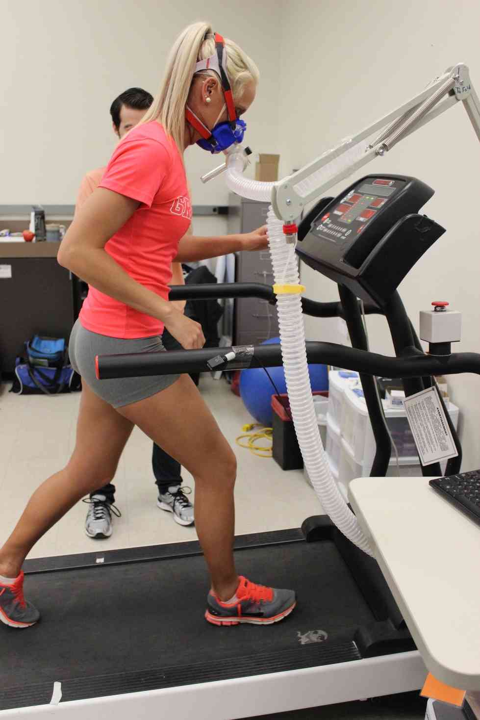 person on treadmill